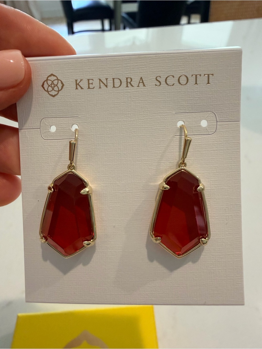Kendra Scott Faceted Red Gold Drop Earrings